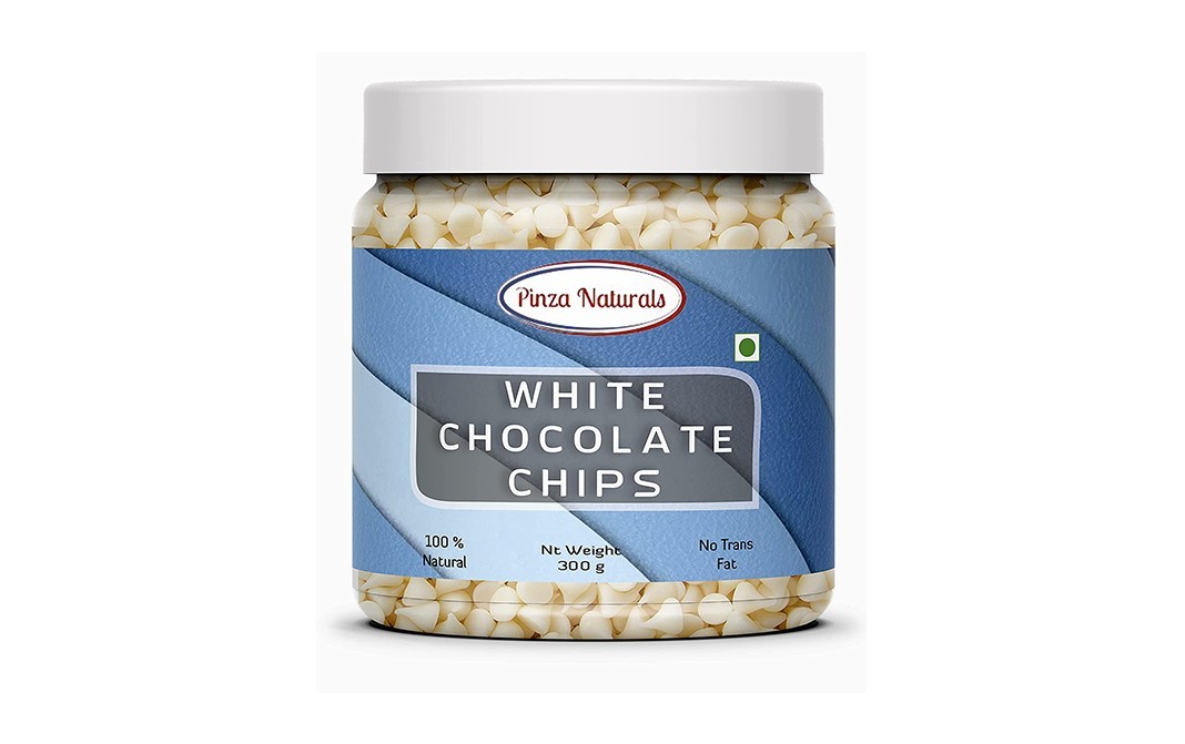 Pinza Naturals White Chocolate Chips    Plastic Jar  300 grams